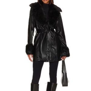 Show Me Your MuMu Penny Lane Black Faux Leather Coat